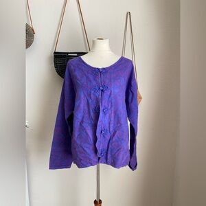 Vintage Eucalyptus Handmade in Guatemala Purple Coat, Size XL